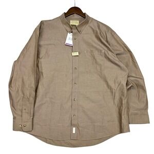 NEW Cabelas Mens 2XL Long Sleeve Solid Oxford Button Up Shirt Grouse Color